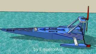 preview picture of video 'Arrow II - RC boat model with final graphics'