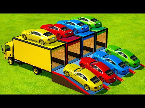 TRANSPORTING COLORED ROLLS ROYCE CARS WITH ISUZU TRUCKS - Farming Simulator 22