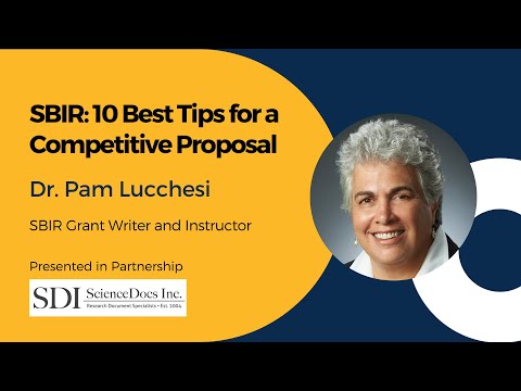 SBIR 10 Best Tips for a Competitive Proposal featuring Dr. Pamela Lucchesi