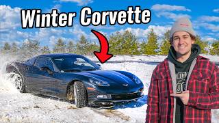 Corvette Drifting in the Snow!