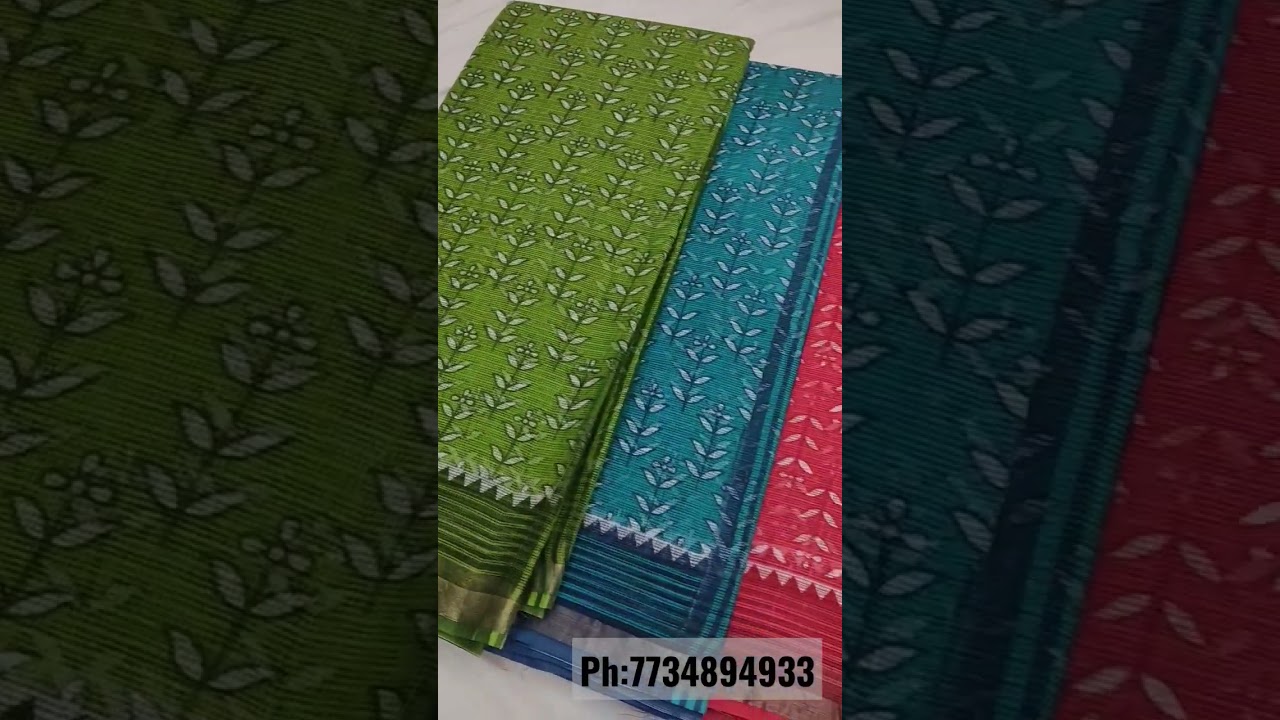 Pure Kota Cotton Printed Saree With Blouse 🔥 For Query WhatsApp at 7734894933