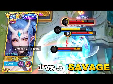 TOP GLOBAL KARINA SAVAGE MOMENTS IN 5 MINUTES!! - MLBB