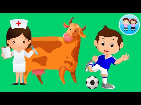 Ghiceste meseria - Invatatoarea, Bucatarul, Fotbalistul - Meseriile pentru copii