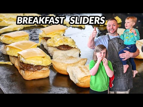 Breakfast Sausage, Egg, and Cheese Sliders on the Blackstone Griddle