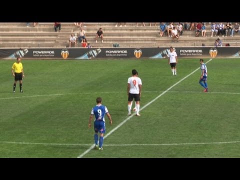 Resumen del partido entre el VCF Mestalla y el CD Alcoyano (1-3)