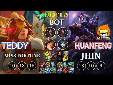 T1 Teddy Miss Fortune vs SN huanfeng Jhin Bot - KR Patch 10.25