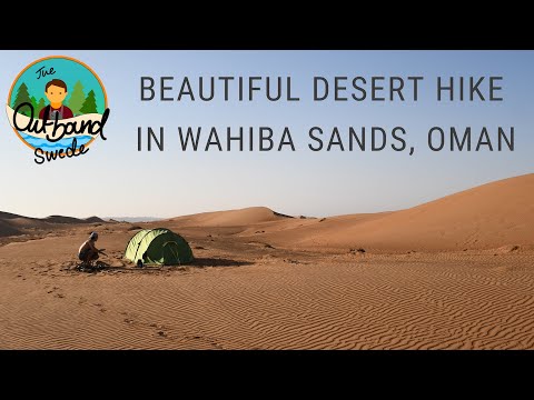Hiking the beautiful sand deserts of Wahiba Sands in Oman