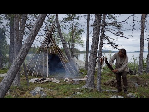 Bushcraft trip - making tipi - permanent tipi camp series