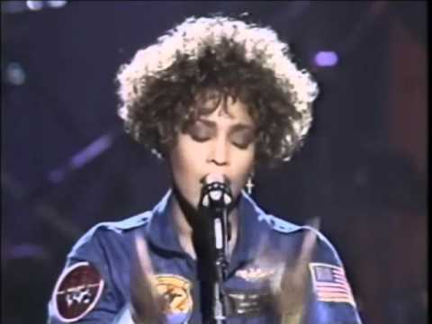 Whitney sing star bangled banner