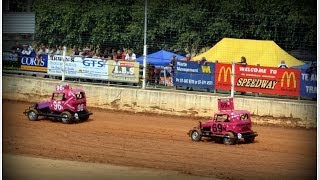 preview picture of video '2 March 2014. Kihikihi Speedway, host to the Mini Stocks - Red lights and rubbin'!'