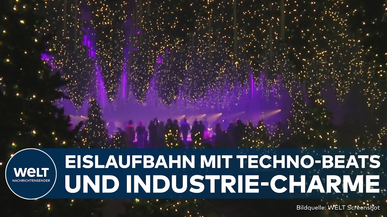 BERLIN: Eislaufen zu Techno in beeindruckender Industriehalle mit 600 Weihnachtsbäumen!