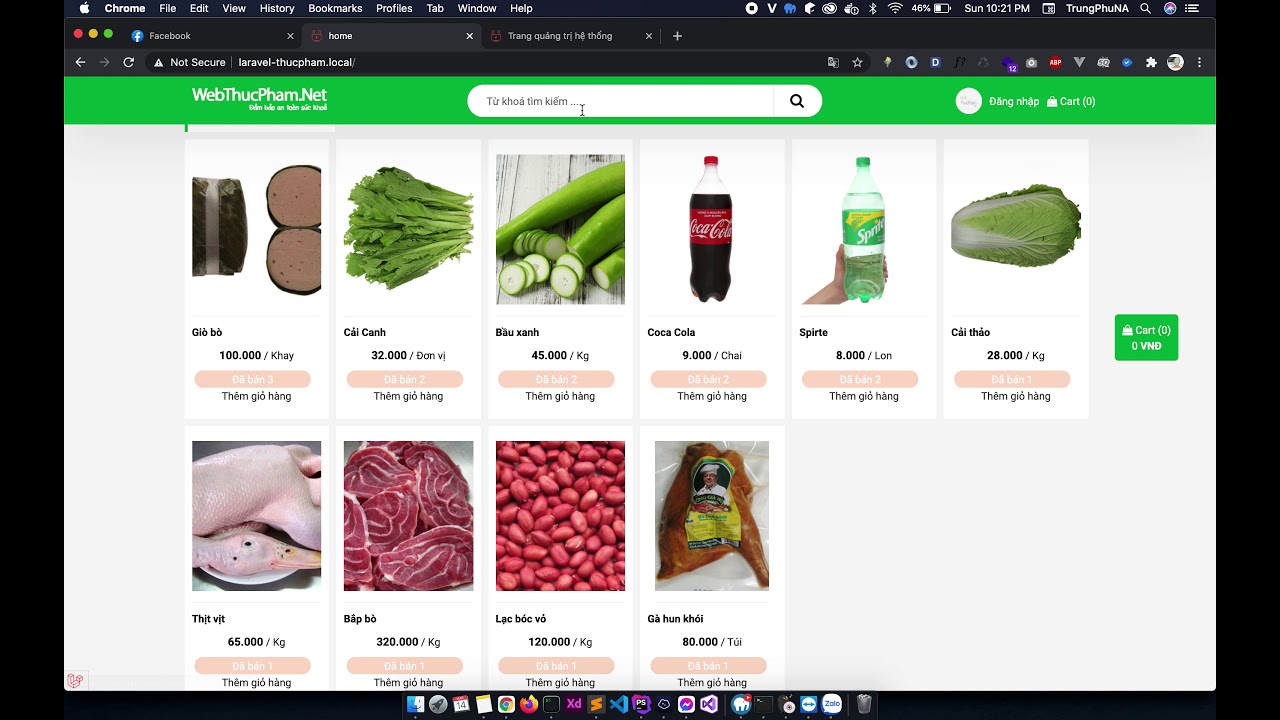 Đồ án - Website thực phẩm laravel - Review lần 4 Thêm sửa xoá danh mục, sản phẩm