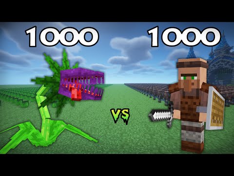 Insane Battle: 1000 Villagers vs 1000 Foliaath