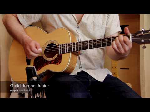 Guild Jumbo Junior Flamed Maple Acoustic-Electric Guitar - Antique Blonde Satin image 8