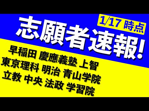 現代経済学科 【志願者速報2021】早慶上理・GMARCHの志願者数  ※1月17日時点