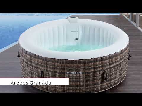 AREBOS Whirlpool, In-& Outdoor, ⌀ 180 cm, Drop-Stitch