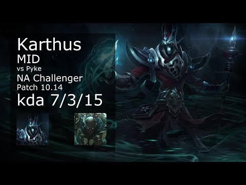 Karthus vs Pyke Mid - NA Challenger 7/3/15 Patch 10.14 Gameplay