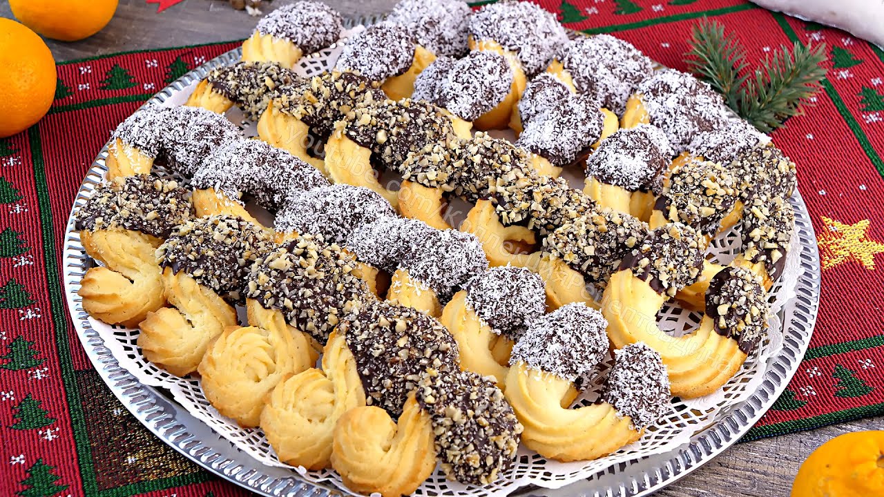 Нежнейшее сливочное песочное печенье - рецепт к Рождеству и Новому году!