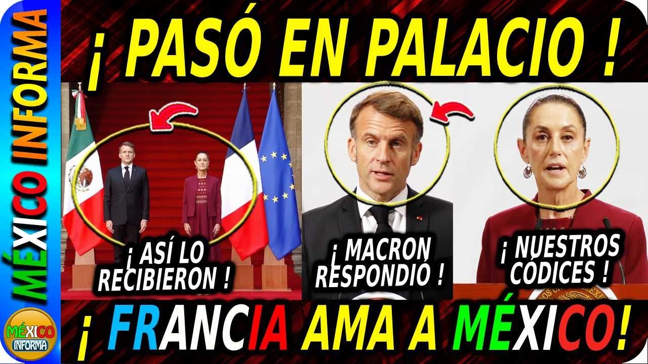 PASÓ AHORITA EN PALACIO NACIOANAL. SHEINBAUM Y MACRON RESPONDEN A LA PRENSA.