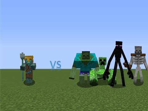 Ocean King(Posidon) Vs Mutant Monsters in Minecraft Mobs Batte
