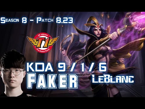 SKT T1 Faker LEBLANC vs LISSANDRA Mid - Patch 8.23 KR Ranked