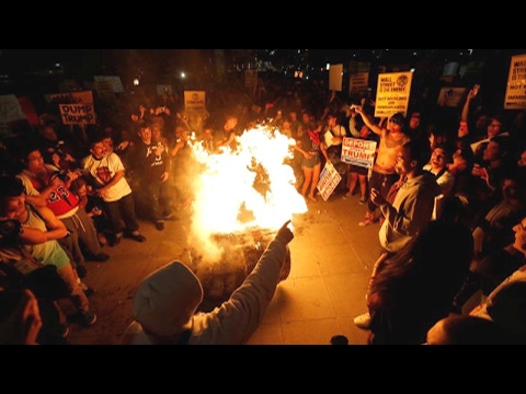 "Not My President": Tens of Thousands Take to Streets, Block Freeways & Rally Against Trump