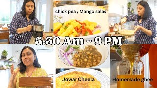 5:30 Am - 9 Pm Vlog - Breakfast / lunchbox / lunch and dinner - Healthy summer recipe / Mango salad