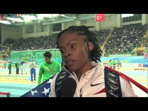 Istanbul 2012 Mixed Zone: Chaunte Lowe USA