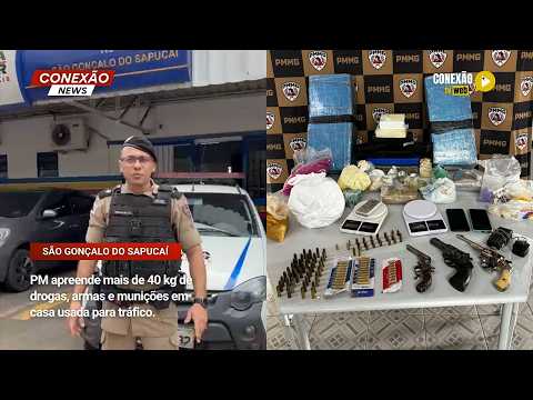 Vídeo: PM apreende mais de 40 kg de drogas, armas e munições em casa usada para tráfico.