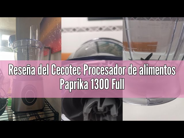Vídeo relacionado con Cecotec Procesador de alimentos Paprika 1300 Full, 2000W de Potencia, Acero Inoxidable, 2 Velocidades, 3 Discos de corte, Incluye Bowl 3,5 L, Jarra 1,8 y Exprimidor
