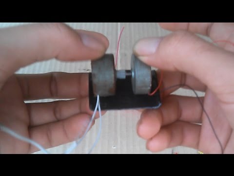 Motor as generator 2017, Homemade generator from DC motor