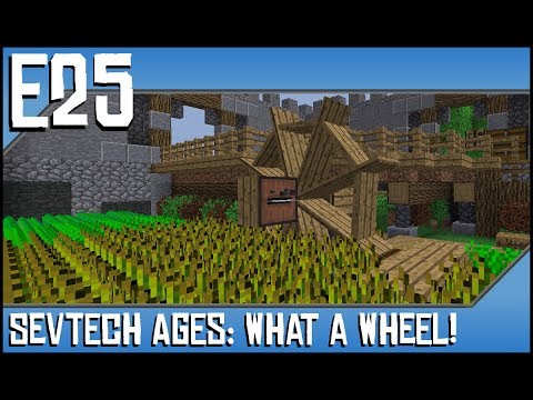 Sevtech Ages-What A Wheel!-Ep25-Modded Minecraft-Water Wheel, Saw, and Wooden Gear Box