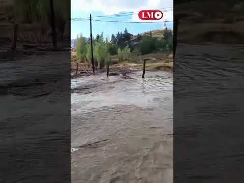 Inundación por fuertes tormentas en Andacollo