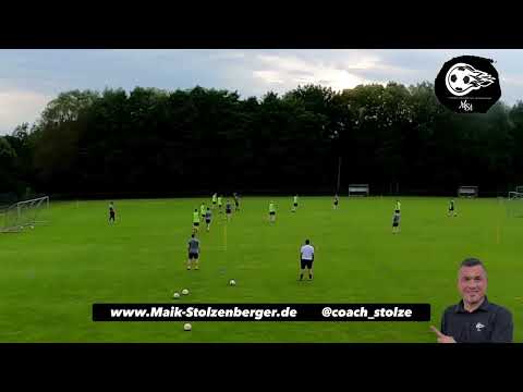 Fussballtraining: Spielform  - Offensive gegen Defensive mit Außenzone und Konterspieler