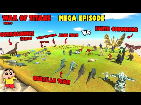 GODZILLA TEAM, ARBS TEAM, EARTH DEFENDERS, UNDEFEATED UNITS vs EARTH CONQUERORS | WAR OF TITAN MEGA