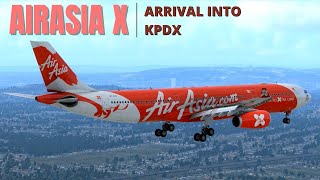 AirAsia X Final Approach at KPDX | X-Plane 12