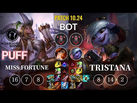IG Puff Miss Fortune vs Tristana Bot - KR Patch 10.24