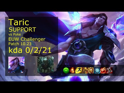 Taric Support & Miss Fortune vs Pyke & Jhin - EUW Challenger 0/2/21 Patch 10.23 Gameplay