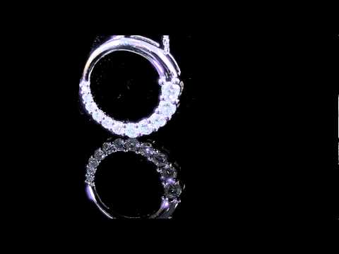 1/2 CTW Diamond Journey Circle Pendant Necklace in 14K White Gold