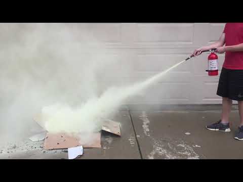 Discharging a fire extinguisher