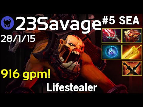 916 gpm! 23Savage plays Lifestealer!!! Dota 2 7.21