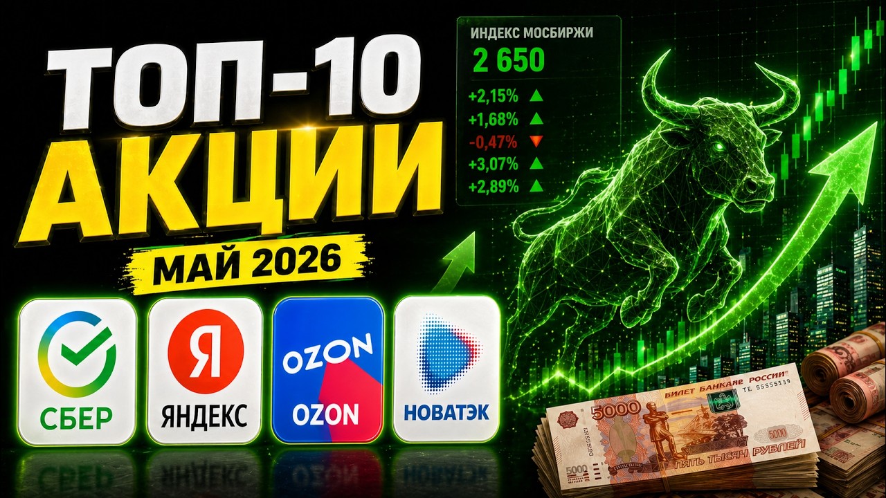 Какие акции купить в мае 2026? ТОП-10 идей на коррекции