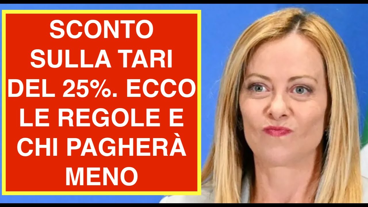 SCONTO SULLA TARI DEL 25%. ECCO LE REGOLE E CHI PAGHERÀ MENO