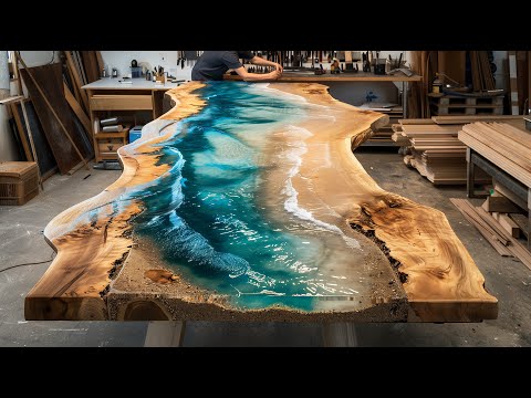 The Crazy Process of Containing the Ocean in a Dead Tree. Korea Resin Table