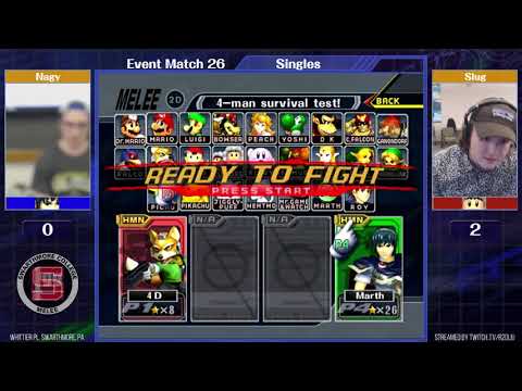 Event Match 26: Nagy (Marth) vs SluG (Icies, Fox) - Losers Quarters