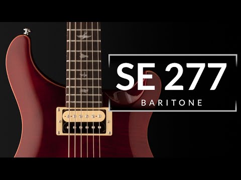 PRS SE 277 Baritone Solid Body Electric Guitar, Charcoal Burst w/ Gig Bag image 4
