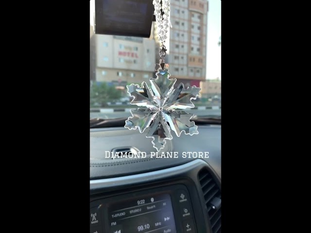 تعليقة كريستال بشكل حبة الثلج للسيارة والمنزل شفاف...