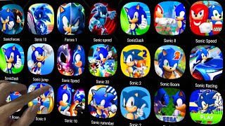 Sonic Dash,Sonic Boom,Sonic Foces,Sonic Racing,Sonic Rumble,,Sonic 4 Episode 1,Sonic At The Olympic