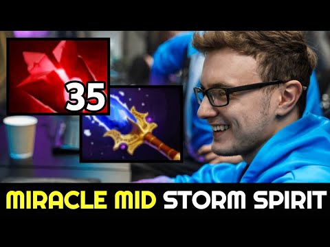 MIRACLE Storm Spirit Insane Plays with 35 Bloodstone Charges 7.28 Dota 2